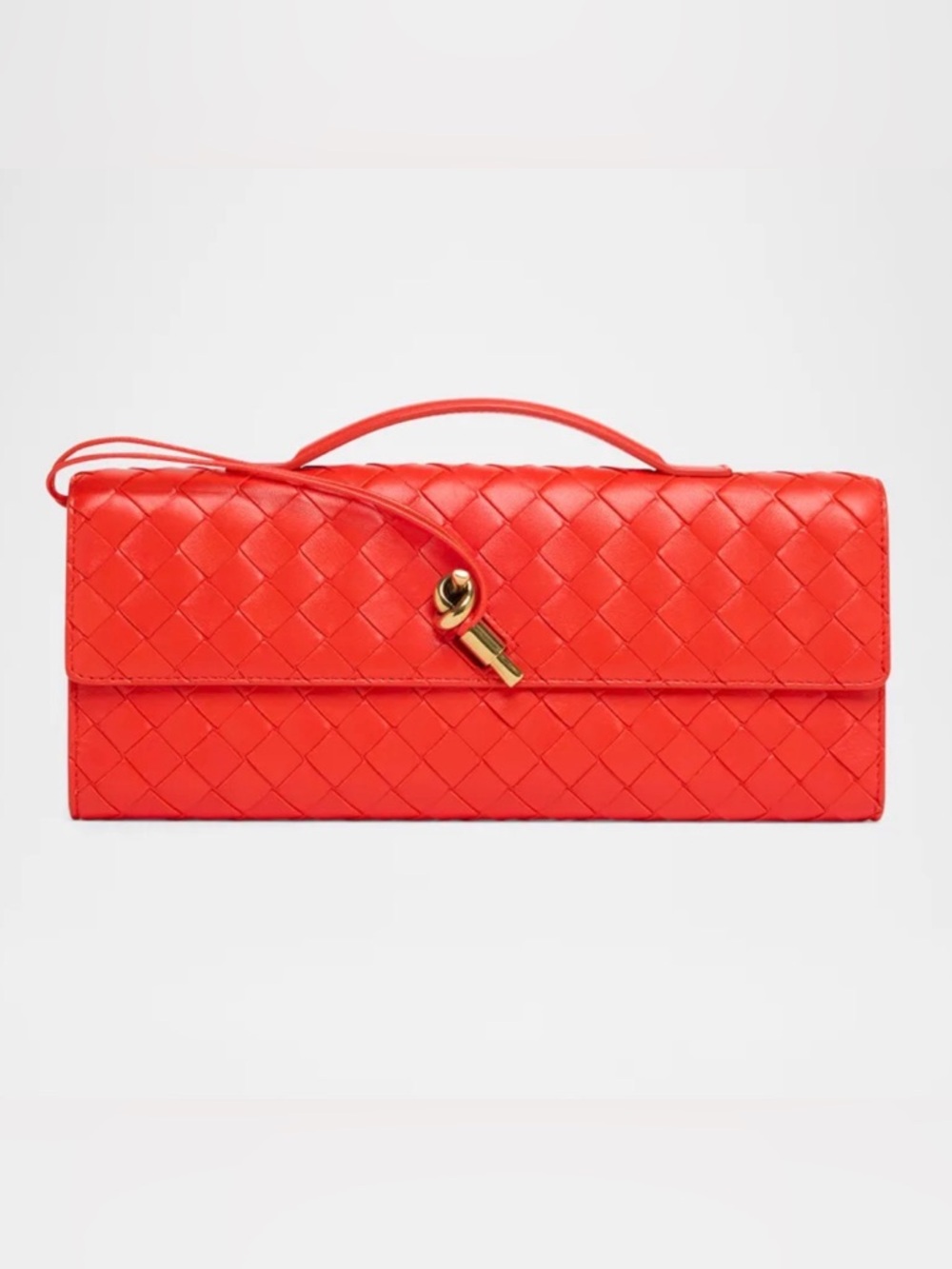 Bottega Veneta Tomato Red Andiamo Clutch